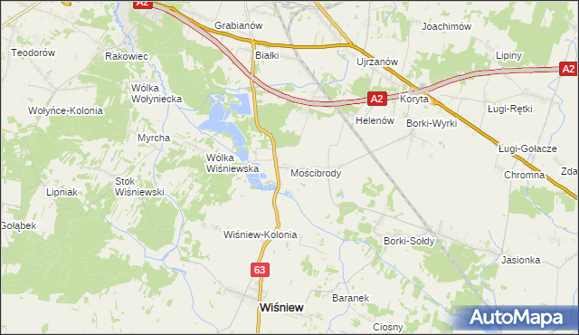 mapa Mościbrody, Mościbrody na mapie Targeo