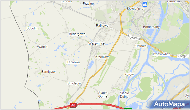 mapa Przecław gmina Kołbaskowo, Przecław gmina Kołbaskowo na mapie Targeo