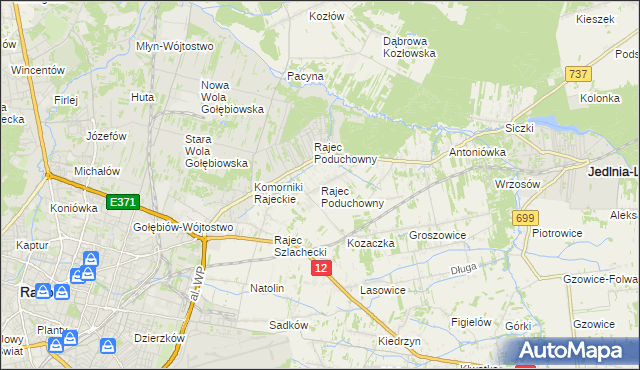 mapa Rajec Poduchowny, Rajec Poduchowny na mapie Targeo