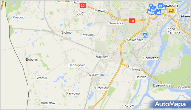 mapa Rajkowo, Rajkowo na mapie Targeo