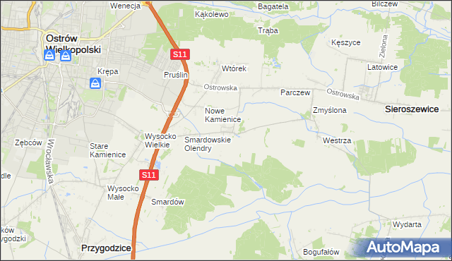 mapa Sadowie gmina Ostrów Wielkopolski, Sadowie gmina Ostrów Wielkopolski na mapie Targeo