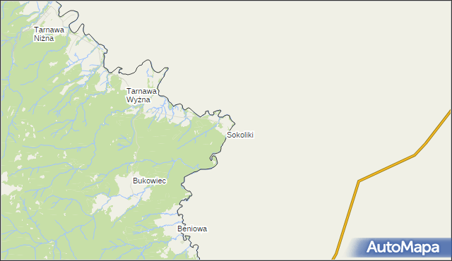 mapa Sokoliki, Sokoliki na mapie Targeo