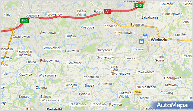 mapa Sygneczów, Sygneczów na mapie Targeo