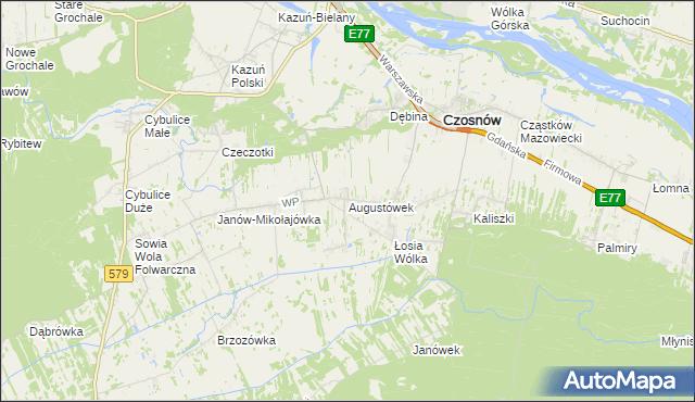 mapa Augustówek, Augustówek na mapie Targeo