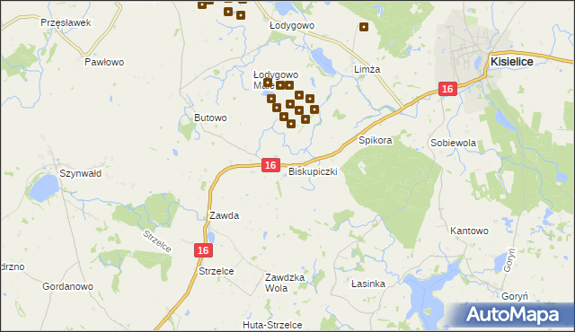 mapa Biskupiczki, Biskupiczki na mapie Targeo