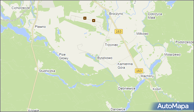 mapa Byszkowo, Byszkowo na mapie Targeo