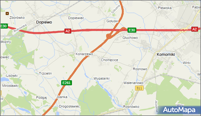 mapa Chomęcice, Chomęcice na mapie Targeo