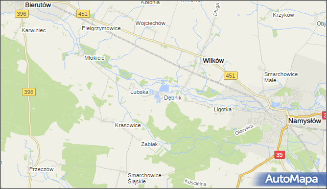 mapa Dębnik gmina Wilków, Dębnik gmina Wilków na mapie Targeo