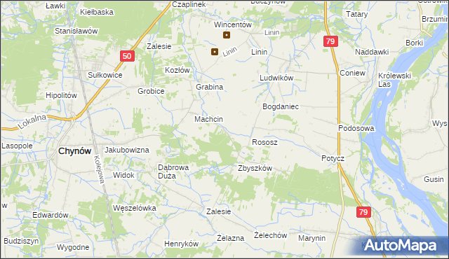 mapa Dobiecin gmina Chynów, Dobiecin gmina Chynów na mapie Targeo
