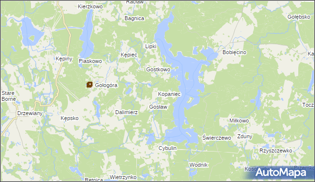 mapa Kopaniec gmina Polanów, Kopaniec gmina Polanów na mapie Targeo