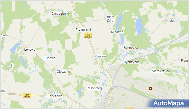 mapa Krosino gmina Świdwin, Krosino gmina Świdwin na mapie Targeo