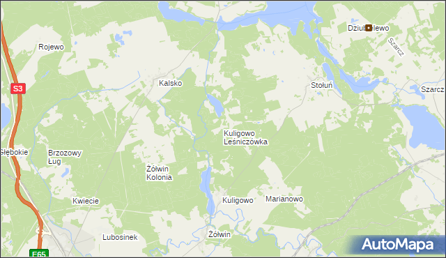 mapa Kuligowo Leśniczówka, Kuligowo Leśniczówka na mapie Targeo