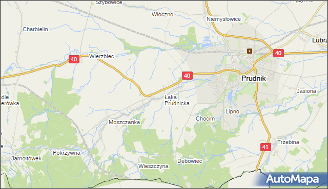 mapa Łąka Prudnicka, Łąka Prudnicka na mapie Targeo