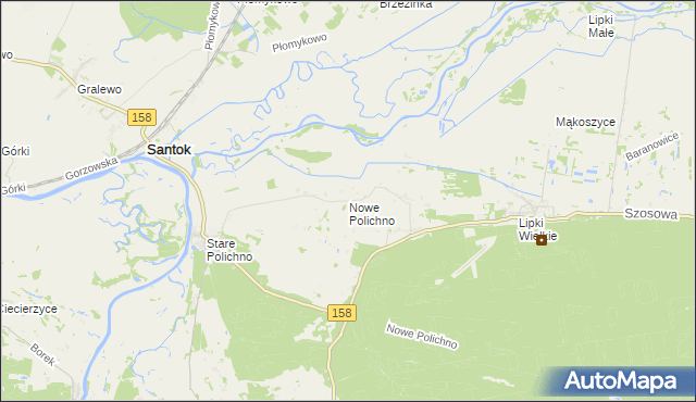 mapa Nowe Polichno, Nowe Polichno na mapie Targeo