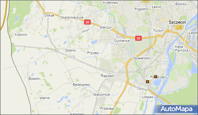 mapa Ostoja gmina Kołbaskowo, Ostoja gmina Kołbaskowo na mapie Targeo