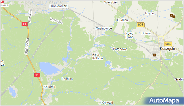 mapa Piłka Kolonia, Piłka Kolonia na mapie Targeo