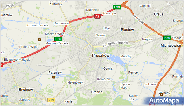 mapa Pruszków, Pruszków na mapie Targeo