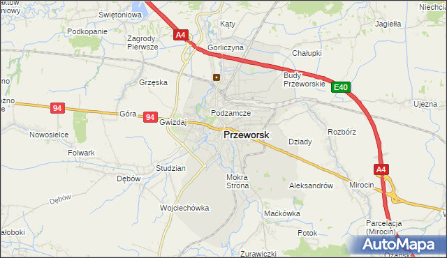 mapa Przeworsk, Przeworsk na mapie Targeo