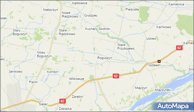 mapa Roguszyn gmina Czerwińsk nad Wisłą, Roguszyn gmina Czerwińsk nad Wisłą na mapie Targeo