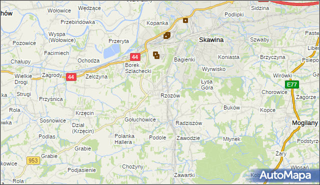 mapa Rzozów, Rzozów na mapie Targeo