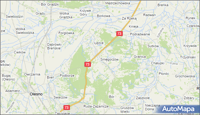 mapa Smęgorzów, Smęgorzów na mapie Targeo