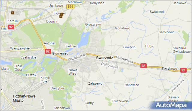 mapa Swarzędz, Swarzędz na mapie Targeo