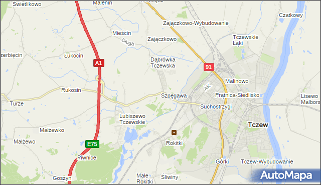 mapa Szpęgawa, Szpęgawa na mapie Targeo