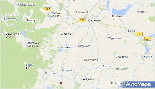 mapa Turostowo, Turostowo na mapie Targeo