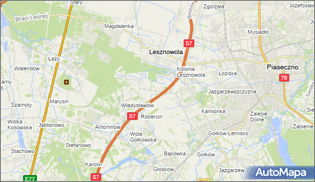 mapa Wilcza Góra gmina Lesznowola, Wilcza Góra gmina Lesznowola na mapie Targeo