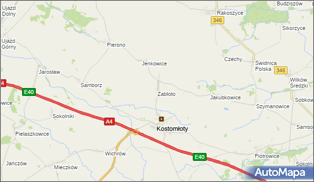 mapa Zabłoto, Zabłoto na mapie Targeo