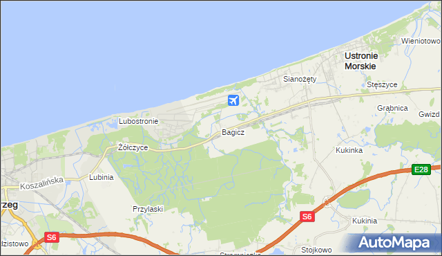 mapa Bagicz, Bagicz na mapie Targeo