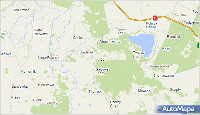 mapa Bór gmina Augustów, Bór gmina Augustów na mapie Targeo