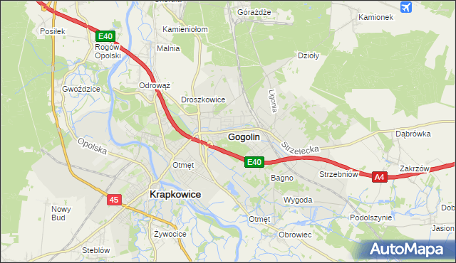 mapa Gogolin powiat krapkowicki, Gogolin powiat krapkowicki na mapie Targeo