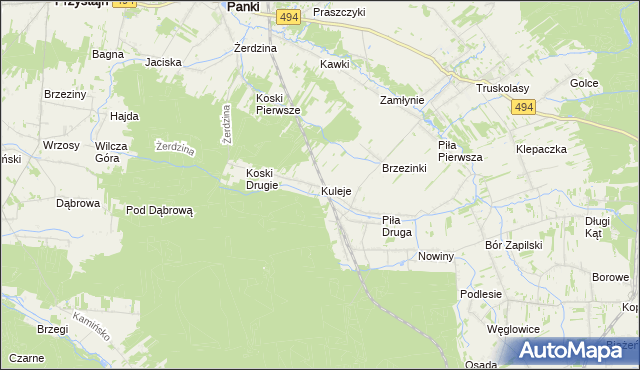 mapa Kuleje, Kuleje na mapie Targeo