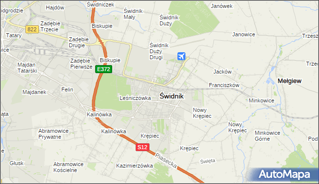 mapa Świdnika, Świdnik na mapie Targeo