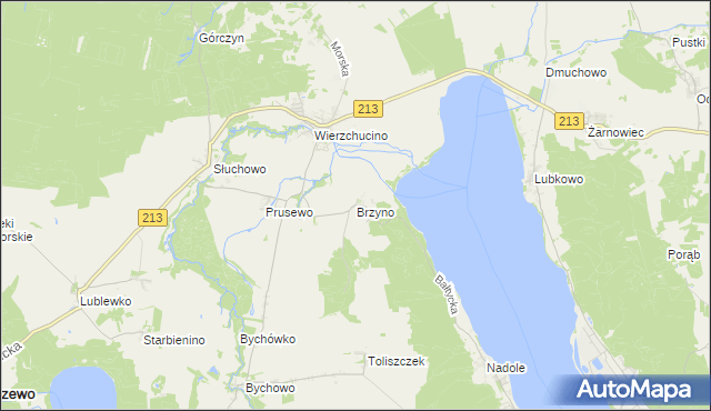 mapa Brzyno, Brzyno na mapie Targeo