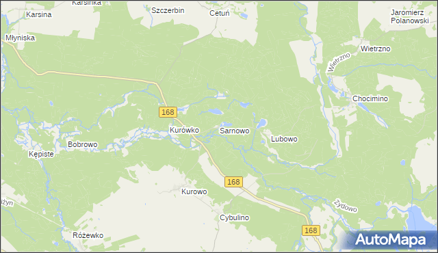 mapa Sarnowo gmina Bobolice, Sarnowo gmina Bobolice na mapie Targeo