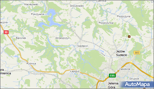 mapa Siedlęcin, Siedlęcin na mapie Targeo