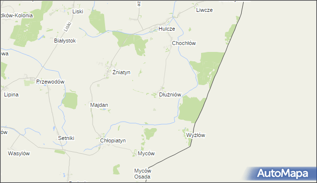 mapa Dłużniów, Dłużniów na mapie Targeo