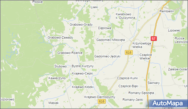 mapa Gadomiec-Jędryki, Gadomiec-Jędryki na mapie Targeo