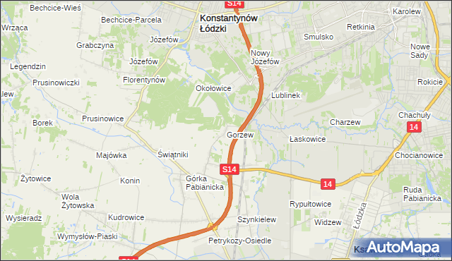 mapa Gorzew, Gorzew na mapie Targeo