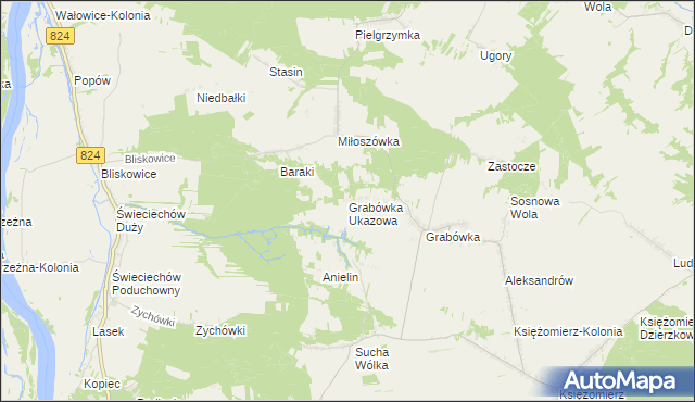 mapa Grabówka Ukazowa, Grabówka Ukazowa na mapie Targeo