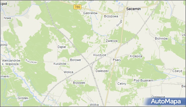 mapa Kluczyce, Kluczyce na mapie Targeo