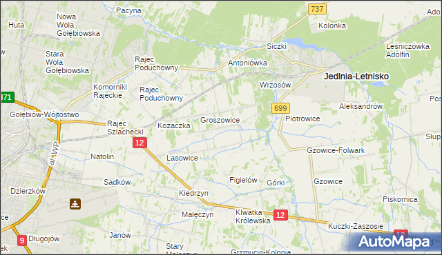 mapa Myśliszewice, Myśliszewice na mapie Targeo