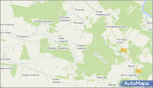 mapa Nowe Litewniki, Nowe Litewniki na mapie Targeo