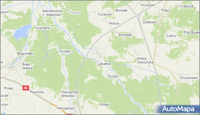 mapa Przyłęk gmina Szczekociny, Przyłęk gmina Szczekociny na mapie Targeo