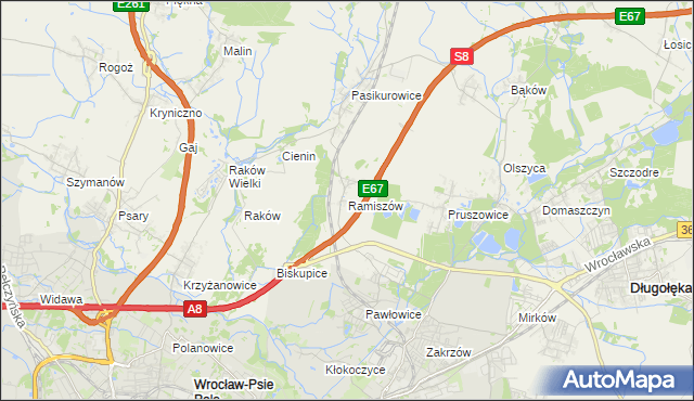 mapa Ramiszów, Ramiszów na mapie Targeo