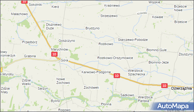 mapa Rostkowo-Orszymowice, Rostkowo-Orszymowice na mapie Targeo