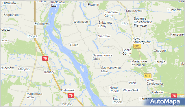 mapa Szymanowice Duże, Szymanowice Duże na mapie Targeo