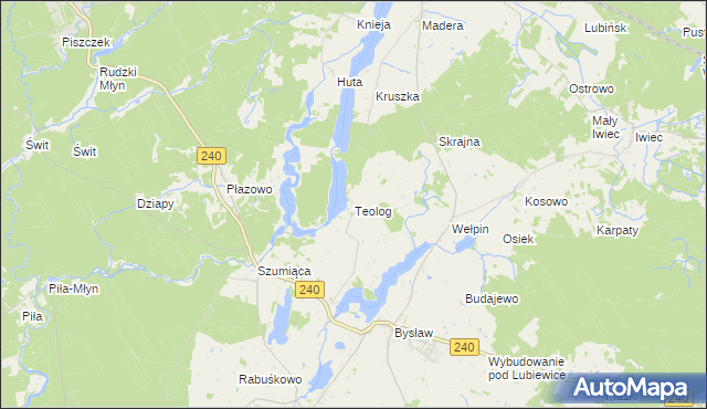 mapa Teolog, Teolog na mapie Targeo